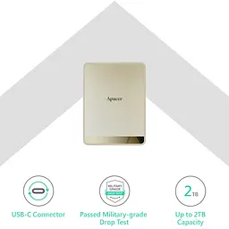 Накопичувач зовнішній SSD 512GB Apacer AS724 Cream (AP512GAS724C-1) - мініатюра 2