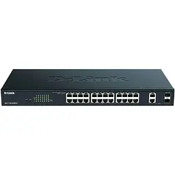 Комутатор DGS-1100-26MPV2 24xGE PoE, 2xSFP/GE, 370Вт, EasySmart D-Link teh0018139