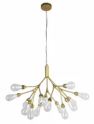 Люстра стельова Levistella 918LP268-15 GD+CL, 15 плафонів, золотий, прозорий, метал, скло, сучасний стиль для дому