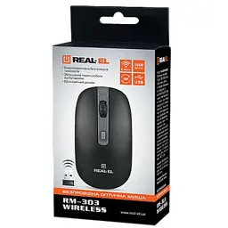 Мишка REAL-EL RM-303 Wireless Black/Grey (EL123200021) - мініатюра 5