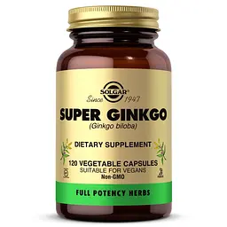 Екстракт листя гінкго білоба Solgar Super Ginkgo Full Potency Herbs, 120 вегакапсул