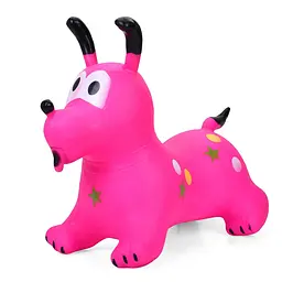 Дитяча іграшка-стрибун Собачка MS 4161Pink гума, до 20 кг