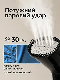 Професійний відпарювач для одягу ELORY Hand Steamer Ручний відпарювач для речей, Парова праска, Парогенератор 2400Вт, Black - мініатюра 8