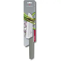 Кухонний ніж Victorinox Swiss Modern Santoku лезо 17см ріфл. з зел. ручкою (блістер) - мініатюра 6