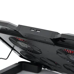 Підставка для ноутбука IceCoorel K9, 10-17", 4*100mm 1400±10% RPM + 4*70mm 2500±10%RPM, 2xUSB2.0 + підставка для мобільного телефону - мініатюра 3