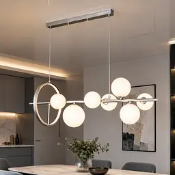 Підвісна люстра Levistella 918LP267-7 SL+WH срібло, 7 ламп G9 з LED-підсвіткою