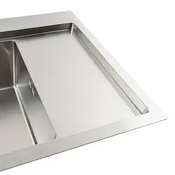 Кухонна мийка нержавійка 58x48 L Platinum Handmade (два отвори, круглий сифон 3,0/0,8), Нержавіюча сталь - мініатюра 5