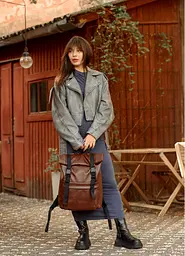 Жіночий рюкзак Sambag RollTop Milton шоколадний 41 х 30 х 16 см (24211020) - мініатюра 10
