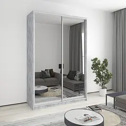 Шафа-купе дводверна MebelStar Комбо AL 2 Дзеркала 160x60x240 см Бетон (MBS-4197)