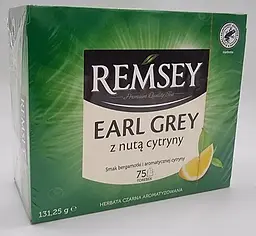 Чай чорний Remsey Earl Grey citrus з бергамотом і лимоном 75 пакетиків