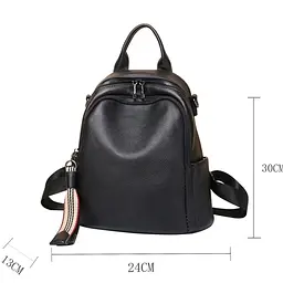 Шкіряний жіночий рюкзак міський чорний Olivia Leather 6711 - мініатюра 2