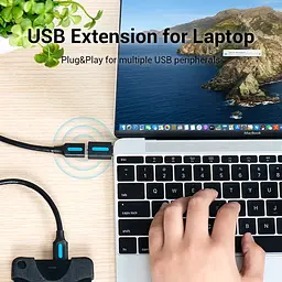 Перехідник USB 2.0 Type-C USB AF (OTG) PVC Vention чорний - мініатюра 8