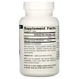 Трави Source Naturals Яблучний Оцет, 500мг, Apple Cider Vinegar, 90 таблеток (SN1355) - мініатюра 2