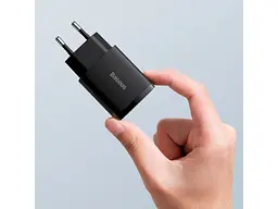 Мережевий зарядний пристрій BASEUS Compact Quick Charger U+C 20 W Black (CCXJ-B01) - мініатюра 6