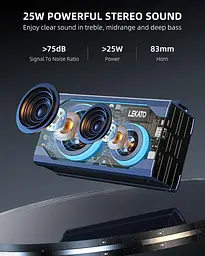 Bluetooth-динамік LEKATO, портативні прозорі бездротові динаміки з басами, динамік для душу зі змішаним підсвічуванням RGB, стерео - мініатюра 3