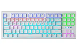 Клавиатура игровая механическая Aula Mechanical F-3032 White keycaps + 21 Yellow keys KRGD Brown - мініатюра 11