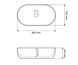 Умивальник VBI Modena S grey onyx накладний VBI-012009, Сірий - мініатюра 5