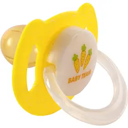 Пустушка латексна Baby Team, класична, нічна, 6+ міс., жовтий (3225) - мініатюра 3