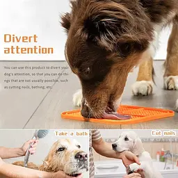 Силіконовий килимок для лизання для собак Derby Silicone licking pad, orange - мініатюра 3