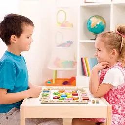 Настільна гра Viga Toys дерев'яна 32х21 см різнокольорова для дітей від 3 років - мініатюра 4