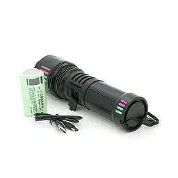 Ліхтар пошуковий BP-W503 LED PM60, 5 режимів, індикація заряду, живлення від 3*18650, IP65, кабель USB, 230х130х70мм, 0,850кг, Black, BOX - мініатюра 3