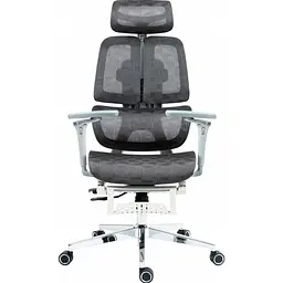Офісне крісло GT Racer B-2450 White/Gray [121431] - мініатюра 3