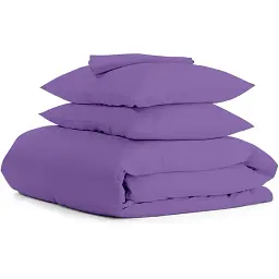 Комплект постільної білизни Cosas євро з простирадлом на резинці LAVENDER CS6 200 x 220 см (Ranfors_PlumLight_El160-PlumLight_200)
