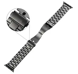 Металевий ремінець Primo Steel годинника Apple Watch 38 мм, 40 мм, 41 мм Black - мініатюра 5