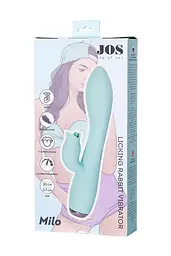Вібратор-кролик Milo Licking, 20 см (блакитний) - мініатюра 3