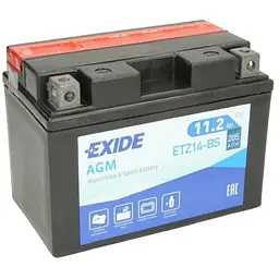Акумулятор автомобільний EXIDE AGM 11,2Ah (+/-) (205EN) (ETZ14-BS)