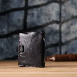 Візитниця унісекс з натуральної гладкої шкіри GRANDE PELLE 22941 чорна - мініатюра 9