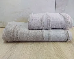 Набір турецьких бамбукових махрових рушників Cestepe 50х90+70х140 Bamboo Aymira Dark Bej - мініатюра 1