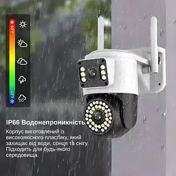 IP-камера вулична з подвійним об'єктивом XON SmartCam Wi-Fi 1080P (SCWEW22VW 3701) Біла - мініатюра 7