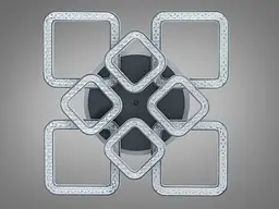 LED-люстра з кришталевими квадратами Diasha 5179/4+4BK 140W, 7700 lm - мініатюра 3