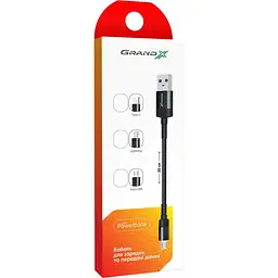 Дата кабель USB 2.0 AM to Lightning 0.2m Grand-X (FM-20L) - мініатюра 3