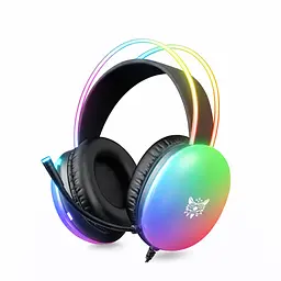 Накладні ігрові навушники Onikuma X25 дротові з гарнітурою та RGB-підсвіткою чорні