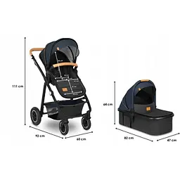 Коляска універсальна 3в1 Lionelo Amber Blue Navy, темно-синя (LO-AMBER BLUE NAVY (3in1)) - мініатюра 5