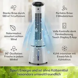 Мобільний кондиціонер-вентилятор Klarstein Skyscraper Ice Smart 4-в-1 (10040207) - мініатюра 3