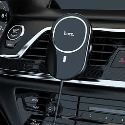 Автотримач Hoco CA90 магнітний з бездротовою зарядкою 15W чорний - мініатюра 2