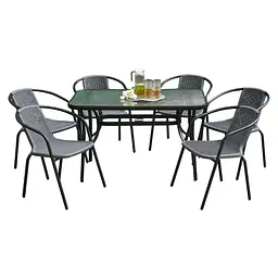 Комплект садових меблів 4Points Siena-6 з прямокутним столом 120x70x70 см