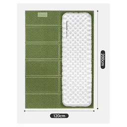 Туристичний килимок Naturehike CNK2450WS044 подвійний 200x120х1,8см зелений (6927595789995) - мініатюра 2