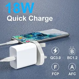 Зарядний адаптер 18W QC3.0 з кабелем Micro USB 2 м для Samsung, Huawei та Motorola - мініатюра 7