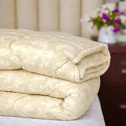 Ковдра Ecotton полуторна 140х205 см вовняна стьогана бязь жовтого кольору (25397)