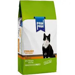 Сухий корм для дорослих стерилізованих котів Pawpaw Преміум з лососем 7 кг
