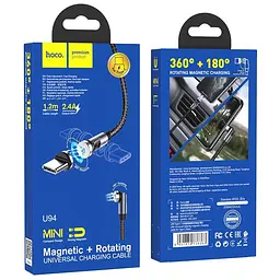 USB Cable Hoco U94 Universal Rotating Type-C Black 1.2m - мініатюра 3