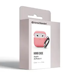 Силіконовий чохол для навушників Apple AirPods 4, Hang Case, рожевий, ультратонкий захисний кейс товщиною 2 мм, захист від подряпин, пилу та ударів, компактний, з карабіном для кріплення, ArmorStandart (ARM81290) - мініатюра 8