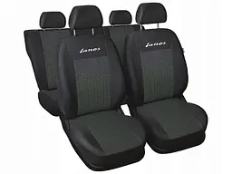 Чохли для сидінь модельні на Daewoo Lanos / Sens комплект Чорно-Чорні