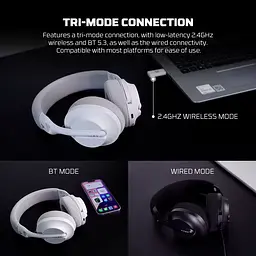 Ігрові бездротові навушники FANTECH TAMAGO II WHG04 / Три режими підключення / White - мініатюра 4