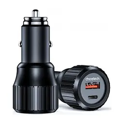 Зарядное устройство для Choetech car USB-A/USB-C 63W QC3.0/PD/PPS black (TC0010-BK) - миниатюра 2