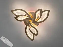 Люстра стельова LED Diasha 2455/3G, 55W, 3200K-6500K, золотистий метал, сучасний стиль для вітальні, спальні, кухні, коридору